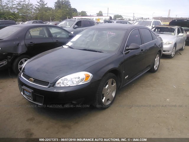 2G1WD57C491292483 - 2009 CHEVROLET IMPALA SS BLACK photo 2