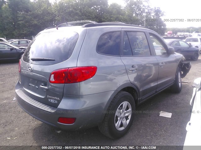 5NMSG13D49H255112 - 2009 HYUNDAI SANTA FE GLS GRAY photo 4