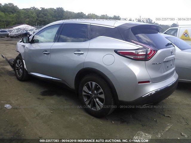 5N1AZ2MHXFN244056 - 2015 NISSAN MURANO S/SL/SV/PLATINUM SILVER photo 3