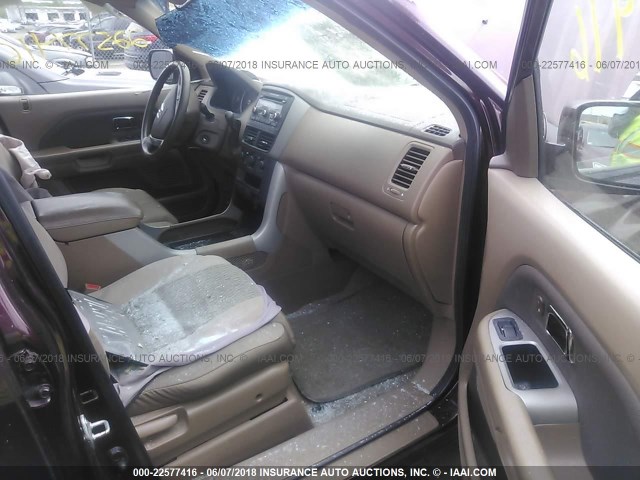 5FNYF18218B041067 - 2008 HONDA PILOT VP BURGUNDY photo 5