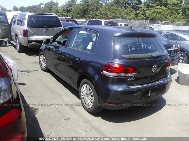 WVWDB7AJ8CW193754 - 2012 VOLKSWAGEN GOLF Dark Blue photo 3
