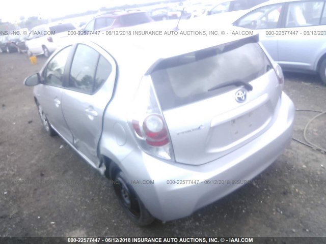 JTDKDTB32C1511679 - 2012 TOYOTA PRIUS C SILVER photo 3