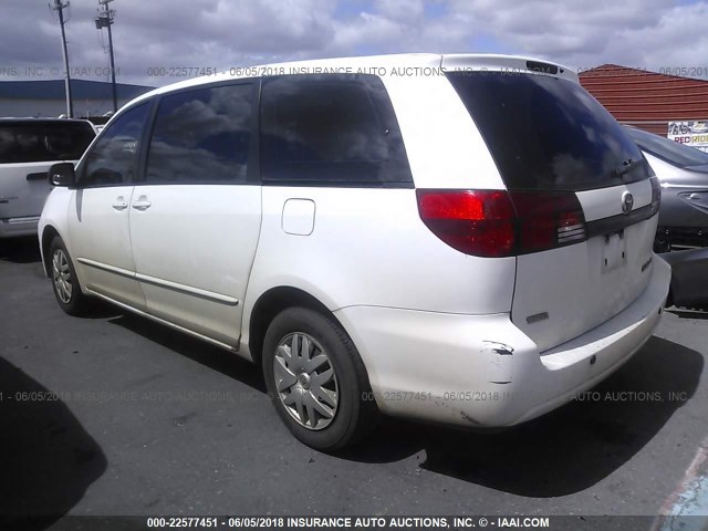 5TDZA23C74S168341 - 2004 TOYOTA SIENNA CE/LE WHITE photo 3