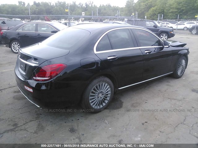 55SWF4KB7FU011746 - 2015 MERCEDES-BENZ C 300 4MATIC BLACK photo 4