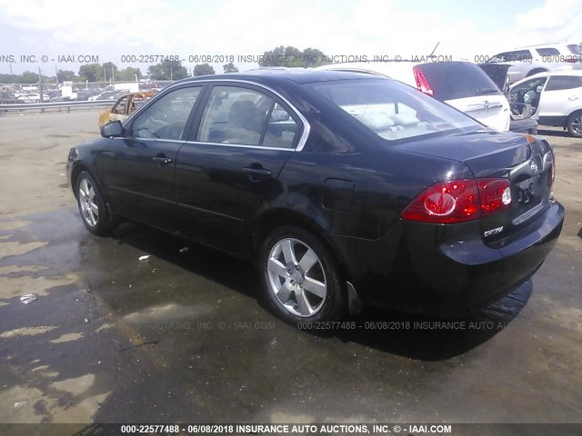 KNAGE123X75088885 - 2007 KIA OPTIMA LX/EX შავი ფოტო 3