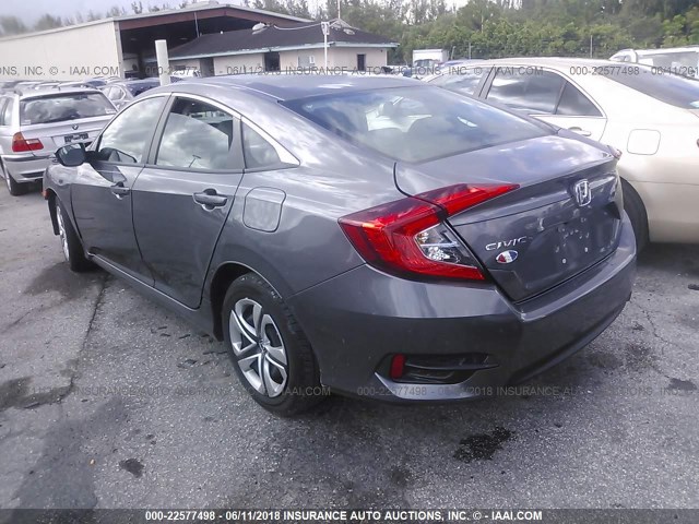 19XFC2F50GE040967 - 2016 HONDA CIVIC LX GRAY photo 3