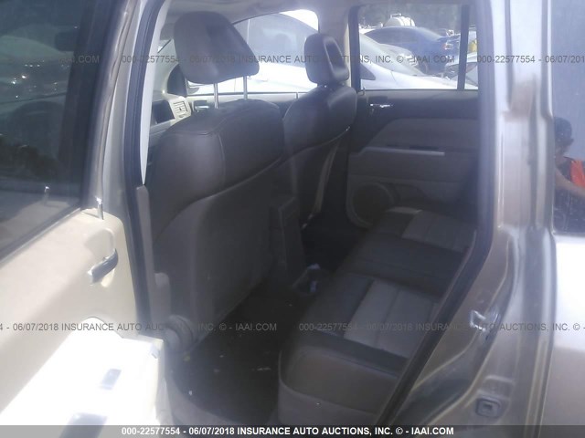 1J8FF57W58D663688 - 2008 JEEP COMPASS LIMITED Champagne photo 8