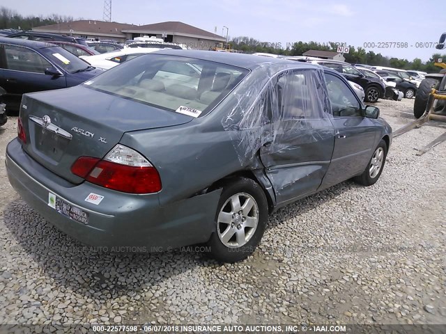 4T1BF28BX4U375364 - 2004 TOYOTA AVALON XL/XLS TEAL photo 4