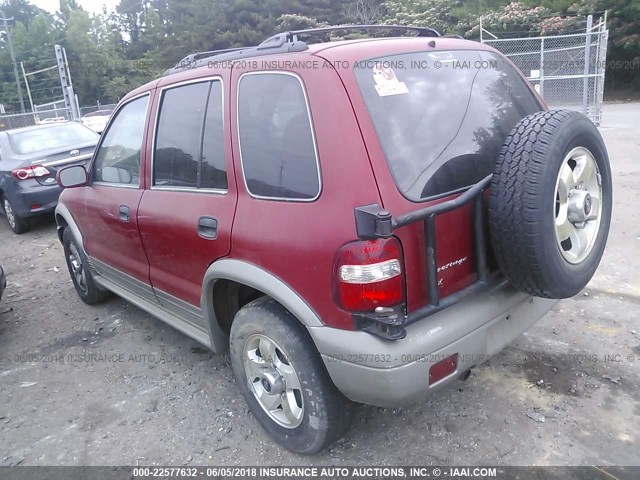 KNDJB7238Y5679450 - 2000 KIA SPORTAGE RED photo 3