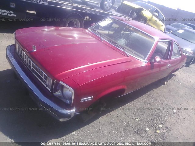 1Y27Q6L163107 - 1976 CHEVROLET NOVA RED photo 2