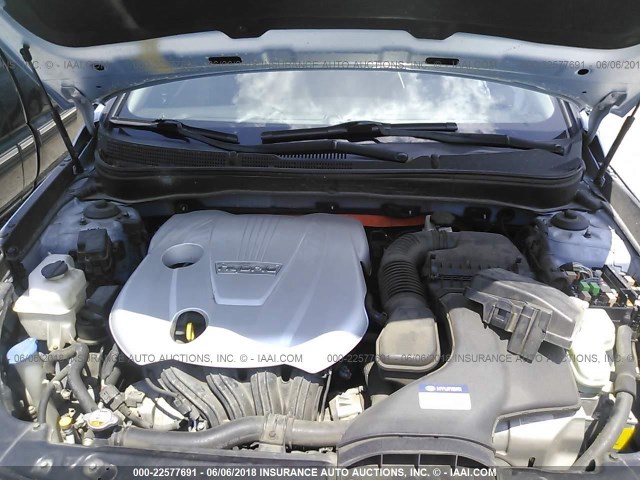 KMHEC4A48DA085106 - 2013 HYUNDAI SONATA HYBRID BLUE photo 10