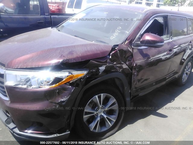 5TDZKRFH7ES020544 - 2014 TOYOTA HIGHLANDER LE/LE PLUS 栗色 照片 6
