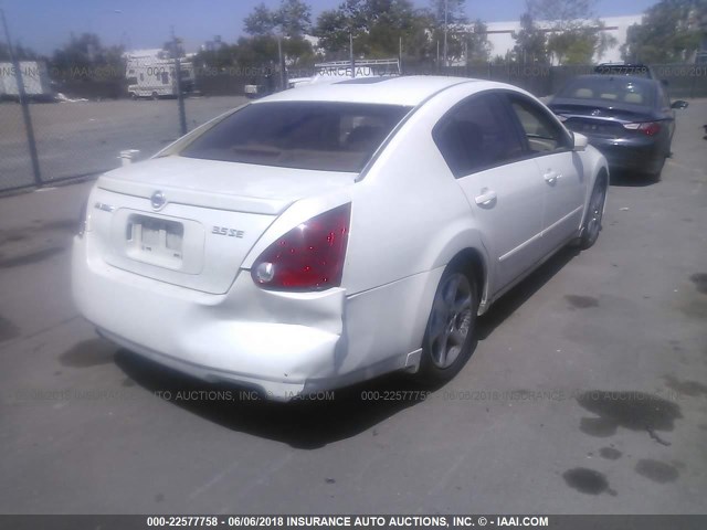 1N4BA41EX6C835057 - 2006 NISSAN MAXIMA SE/SL WHITE photo 4