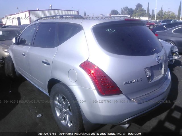 JN8AZ08T56W414605 - 2006 NISSAN MURANO SL/SE/S SILVER photo 3