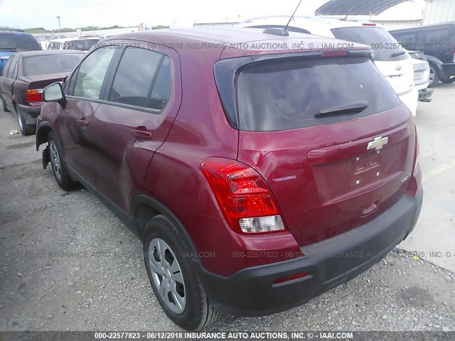 KL7CJKSB7FB217849 - 2015 CHEVROLET TRAX LS RED photo 3