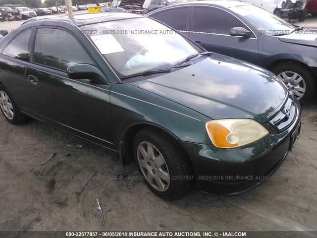 1HGEM219X1L084364 - 2001 HONDA CIVIC SI/EX GREEN photo 1