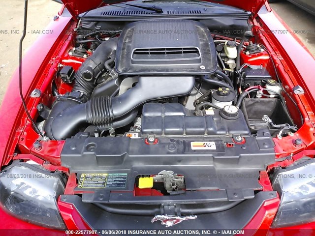 1FAFP42R73F432746 - 2003 FORD MUSTANG MACH I RED photo 10