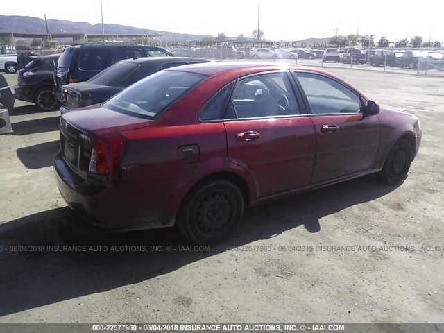 KL5JD56Z27K545519 - 2007 SUZUKI FORENZA CONVENIENCE/POPULAR RED photo 4