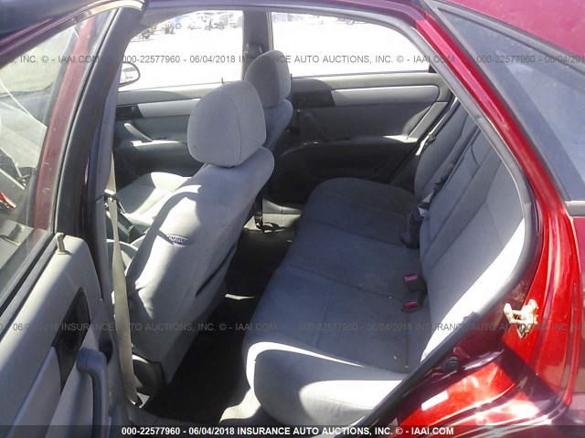 KL5JD56Z27K545519 - 2007 SUZUKI FORENZA CONVENIENCE/POPULAR RED photo 8