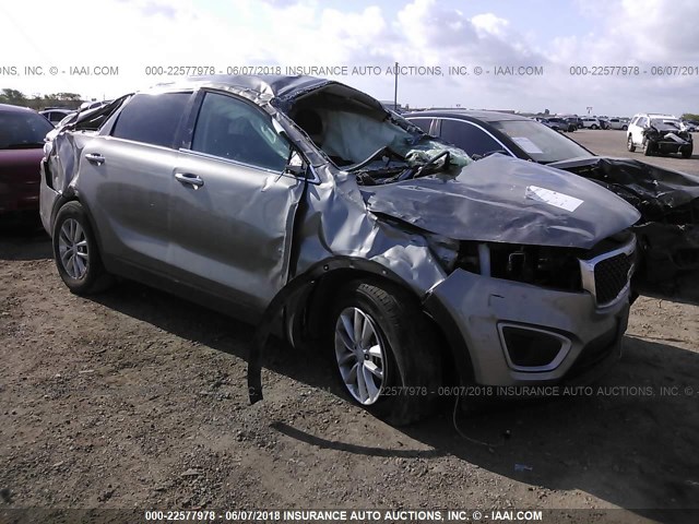 5XYPG4A33JG384796 - 2018 KIA SORENTO LX/L GRAY photo 1