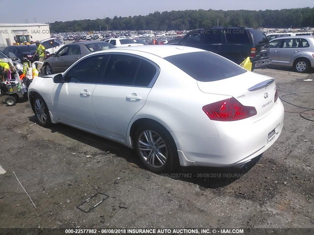 JN1CV6APXDM721019 - 2013 INFINITI G37 JOURNEY/SPORT WHITE photo 3