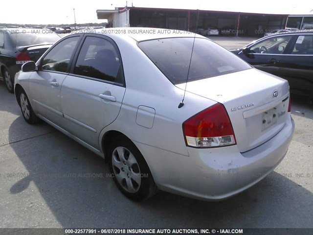 KNAFE121685540178 - 2008 KIA SPECTRA EX/LX/SX SILVER photo 3