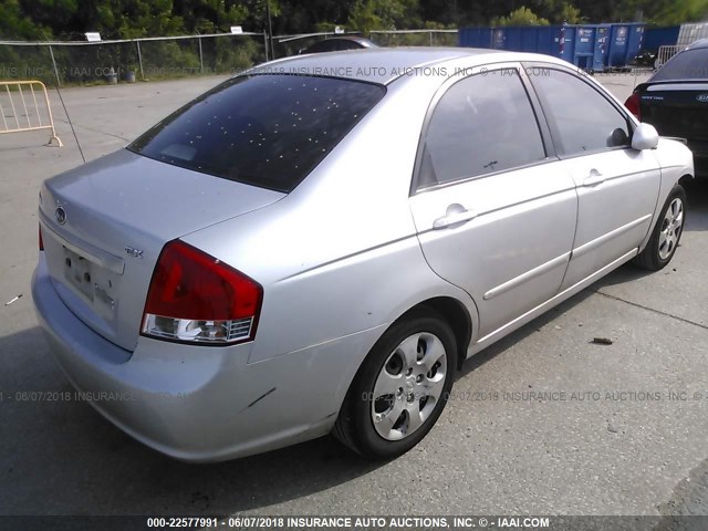 KNAFE121685540178 - 2008 KIA SPECTRA EX/LX/SX SILVER photo 4