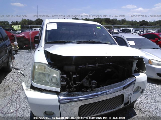 1N6BA06A77N214760 - 2007 NISSAN TITAN XE/SE/LE WHITE photo 6