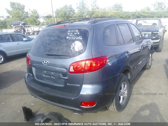 5NMSG13D77H072266 - 2007 HYUNDAI SANTA FE GLS GRAY photo 4