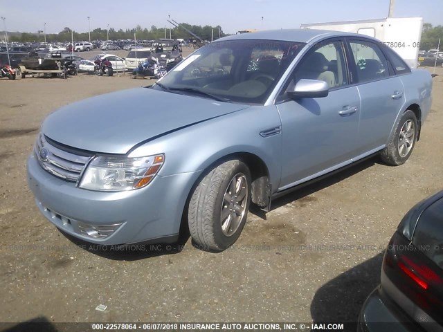 1FAHP24W19G104273 - 2009 FORD TAURUS SEL Light Blue photo 2