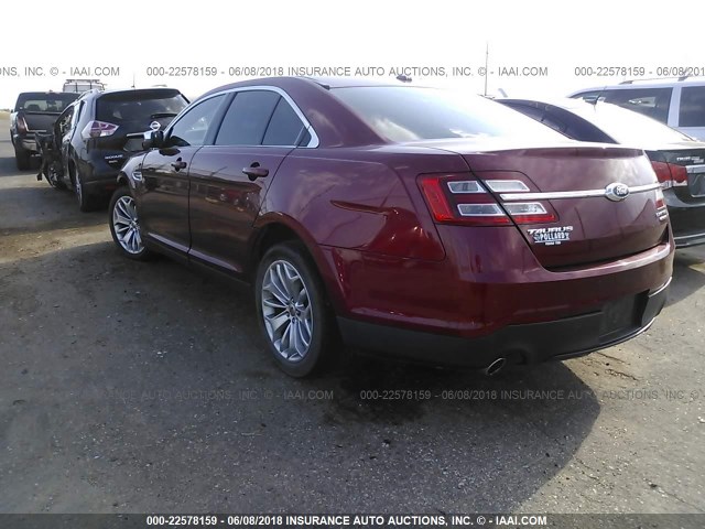 1FAHP2F86EG183268 - 2014 FORD TAURUS LIMITED RED photo 3