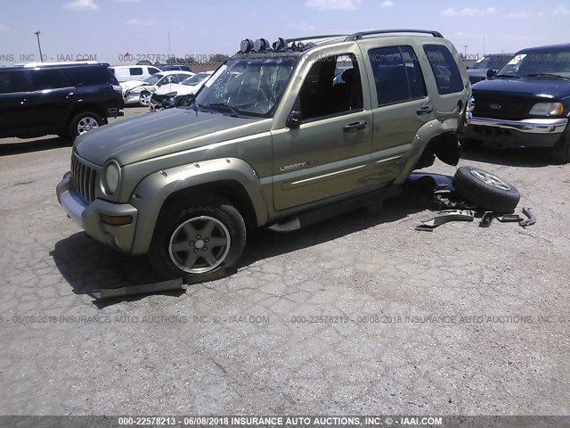 1J4GL38K52W332474 - 2002 JEEP LIBERTY RENEGADE GREEN photo 2