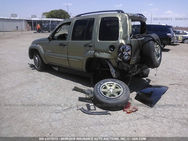 1J4GL38K52W332474 - 2002 JEEP LIBERTY RENEGADE GREEN photo 3