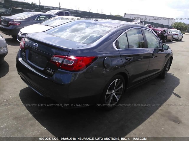 4S3BNAL68F3008256 - 2015 SUBARU LEGACY 2.5I LIMITED BLUE photo 4