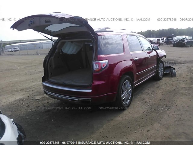 1GKKVTKD5DJ243027 - 2013 GMC ACADIA DENALI RED photo 4