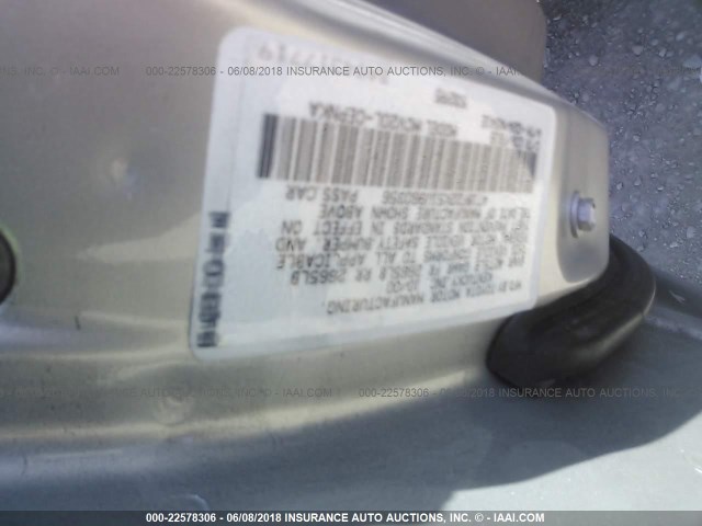 4T1BF22K51U960356 - 2001 TOYOTA CAMRY LE/XLE BEIGE photo 9