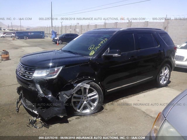 1FM5K7D84GGA25974 - 2016 FORD EXPLORER XLT BLACK photo 2