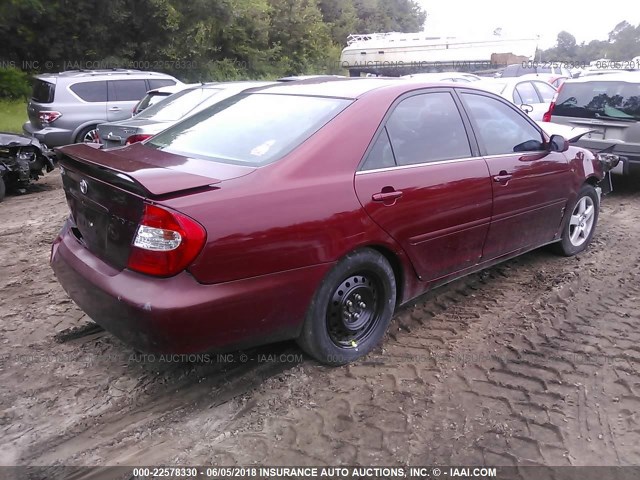 4T1BE32K13U241553 - 2003 TOYOTA CAMRY LE/XLE/SE წითელი ფოტო 4