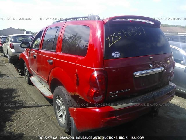 1D4HB58D14F162985 - 2004 DODGE DURANGO LIMITED RED photo 3