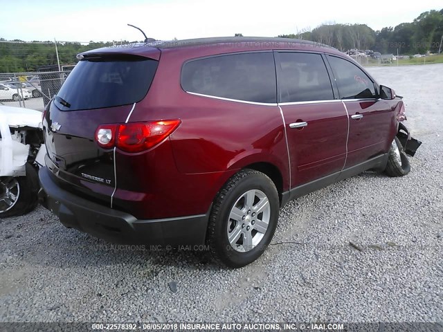 1GNKRGED0BJ154103 - 2011 CHEVROLET TRAVERSE LT MAROON photo 4