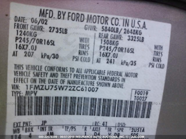 1FMZU75W72ZC61007 - 2002 FORD EXPLORER LIMITED Gümüş foto 9