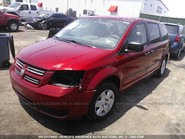 2D8HN44H68R673292 - 2008 DODGE GRAND CARAVAN SE RED photo 2