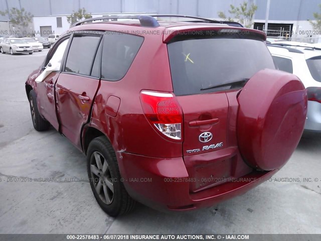 JTMZK31V286010194 - 2008 TOYOTA RAV4 LIMITED BURGUNDY photo 3