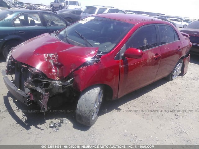 2T1BU4EE5BC697960 - 2011 TOYOTA COROLLA S/LE RED photo 2