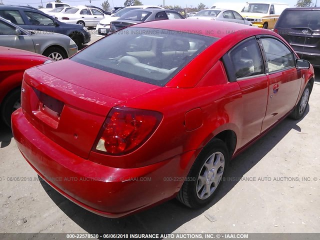 1G8AN12F43Z192465 - 2003 SATURN ION LEVEL 2 RED photo 4