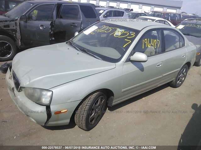 KMHDN45D03U683669 - 2003 HYUNDAI ELANTRA GLS/GT GREEN photo 2