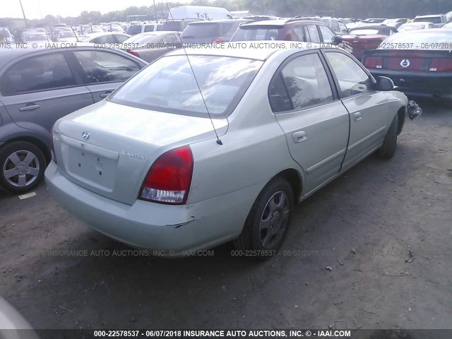 KMHDN45D03U683669 - 2003 HYUNDAI ELANTRA GLS/GT GREEN photo 4