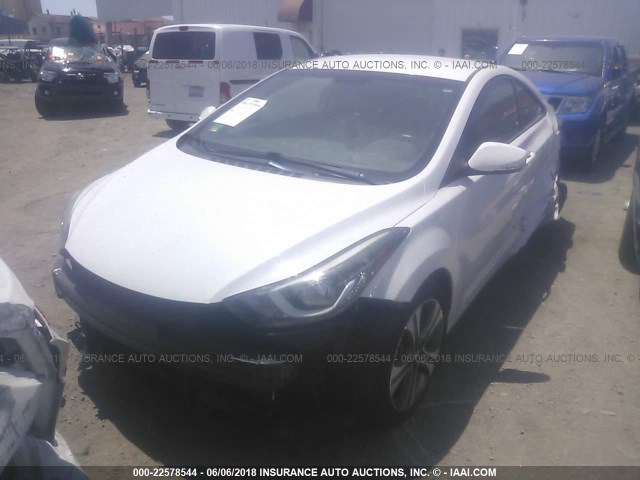 KMHDH6AH7EU026432 - 2014 HYUNDAI ELANTRA COUPE GS/SE WHITE photo 2