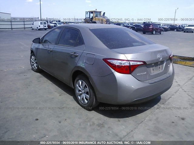 5YFBURHE5EP120536 - 2014 TOYOTA COROLLA L/LE/LE PLS/PRM/S/S PLS TAN photo 3