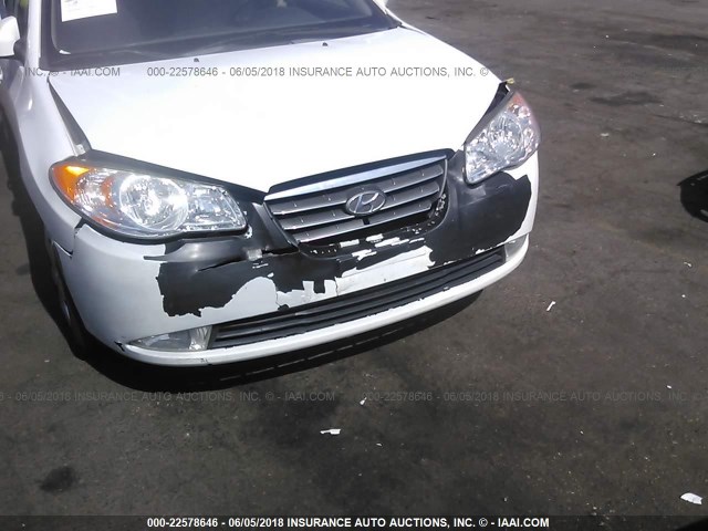 KMHDU46D88U285036 - 2008 HYUNDAI ELANTRA GLS/SE/LIMITED WHITE photo 6